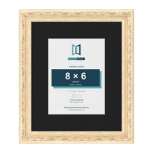 Louis Cream 12 x 10 inch picture frame with a black mount for an 8 x 6 inch photo
