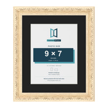 Louis Cream 12 x 10 inch picture frame with a black mount for a 9 x 7 inch photo