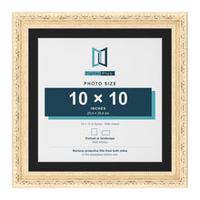 Louis Cream 12 x 12 inch picture frame with a black mount for a 10 x 10 inch photo