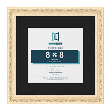 Louis Cream 12 x 12 inch picture frame with a black mount for an 8 x 8 inch photo