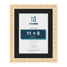 Louis Cream 14 x 11 inch picture frame with a black mount for an 11 x 8 inch photo