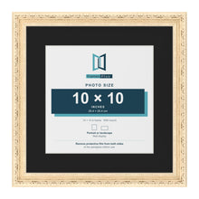 Louis Cream 14 x 14 inch picture frame with a black mount for a 10 x 10 inch photo