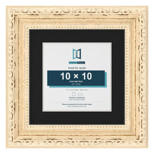 Louis Cream 15 x 15 cm picture frame with a black mount for a 10 x 10 cm photo