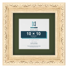 Louis Cream 15 x 15 cm picture frame with a green mount for a 10 x 10 cm photo