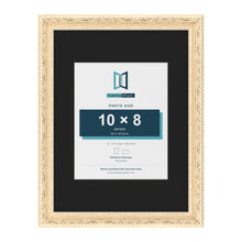 Louis Cream 16 x 12 inch picture frame with a black mount for a 10 x 8 inch photo