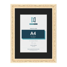 Louis Cream 16 x 12 inch picture frame with a black mount for an A4 photo