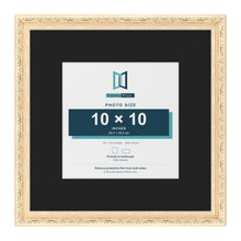 Louis Cream 16 x 16 inch picture frame with a black mount for a 10 x 10 inch photo