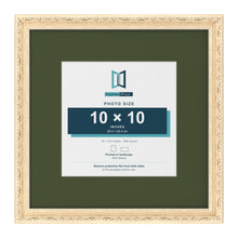 Louis Cream 16 x 16 inch picture frame with a green mount for a 10 x 10 inch photo