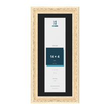 Louis Cream 16 x 7 inch picture frame with a black mount for a 14 x 4 inch photo