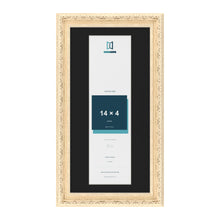 Louis Cream 16 x 8 inch picture frame with a black mount for a 14 x 4 inch photo