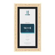 Louis Cream 16 x 8 inch picture frame with a black mount for a 14 x 6 inch photo