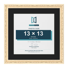 Louis Cream 17 x 17 inch picture frame with a black mount for a 13 x 13 inch photo