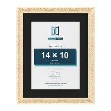 Louis Cream 18 x 14 inch picture frame with a black mount for a 14 x 10 inch photo
