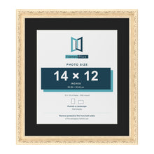 Louis Cream 18 x 16 inch picture frame with a black mount for a 14 x 12 inch photo