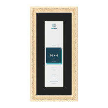 Louis Cream 18 x 8 inch picture frame with a black mount for a 14 x 4 inch photo