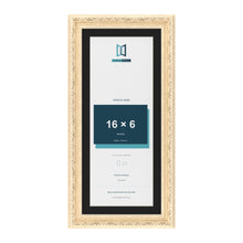 Louis Cream 18 x 8 inch picture frame with a black mount for a 16 x 6 inch photo