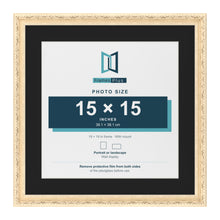 Louis Cream 19 x 19 inch picture frame with a black mount for a 15 x 15 inch photo