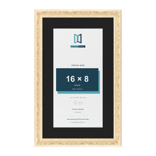 Louis Cream 20 x 12 inch picture frame with a black mount for a 16 x 8 inch photo