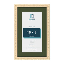 Louis Cream 20 x 12 inch picture frame with a green mount for a 16 x 8 inch photo