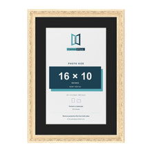 Louis Cream 20 x 14 inch picture frame with a black mount for a 16 x 10 inch photo