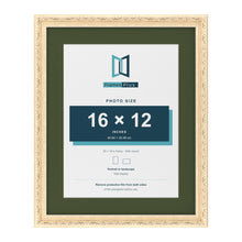 Louis Cream 20 x 16 inch picture frame with a green mount for a 16 x 12 inch photo