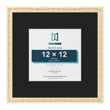 Louis Cream 20 x 20 inch picture frame with a black mount for a 12 x 12 inch photo