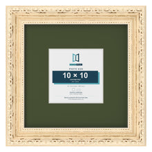 Louis Cream 20 x 20 cm picture frame with a green mount for a 10 x 10 cm photo