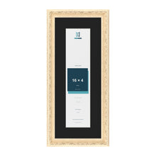 Louis Cream 20 x 8 inch picture frame with a black mount for a 16 x 4 inch photo