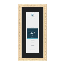 Louis Cream 20 x 9 inch picture frame with a black mount for a 16 x 5 inch photo