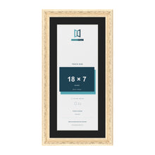 Louis Cream 21 x 10 inch picture frame with a black mount for an 18 x 7 inch photo
