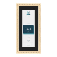Louis Cream 22 x 10 inch picture frame with a black mount for an 18 x 6 inch photo