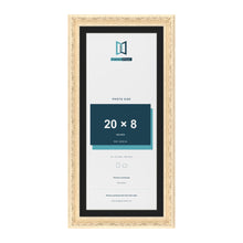 Louis Cream 22 x 10 inch picture frame with a black mount for a 20 x 8 inch photo