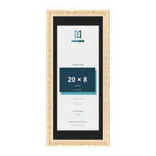 Louis Cream 24 x 10 inch picture frame with a black mount for a 20 x 8 inch photo