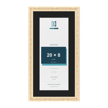 Louis Cream 24 x 12 inch picture frame with a black mount for a 20 x 8 inch photo
