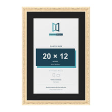 Louis Cream 24 x 16 inch picture frame with a black mount for a 20 x 12 inch photo