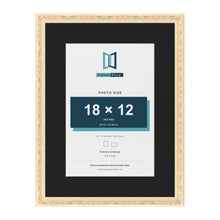Louis Cream 24 x 18 inch picture frame with a black mount for an 18 x 12 inch photo