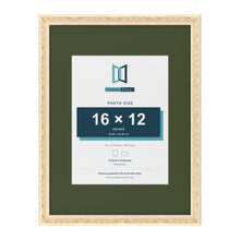 Louis Cream 24 x 18 inch picture frame with a green mount for a 16 x 12 inch photo