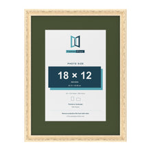 Louis Cream 24 x 18 inch picture frame with a green mount for an 18 x 12 inch photo
