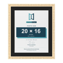 Louis Cream 24 x 20 inch picture frame with a black mount for a 20 x 16 inch photo