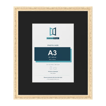 Louis Cream 24 x 20 inch picture frame with a black mount for an A3 photo