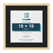 Louis Cream 24 x 24 inch picture frame with a black mount for an 18 x 18 inch photo