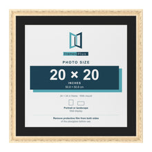 Louis Cream 24 x 24 inch picture frame with a black mount for a 20 x 20 inch photo