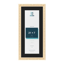 Louis Cream 25 x 11 inch picture frame with a black mount for a 21 x 7 inch photo