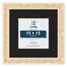 Louis Cream 25 x 25 cm picture frame with a black mount for a 15 x 15 cm photo