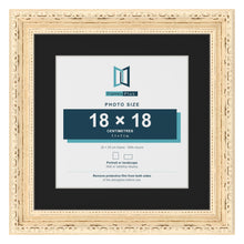 Louis Cream 25 x 25 cm picture frame with a black mount for an 18 x 18 cm photo