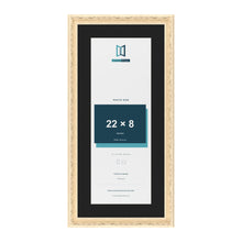 Louis Cream 26 x 12 inch picture frame with a black mount for a 22 x 8 inch photo