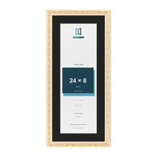 Louis Cream 28 x 12 inch picture frame with a black mount for a 24 x 8 inch photo