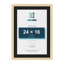 Louis Cream 28 x 20 inch picture frame with a black mount for a 24 x 16 inch photo