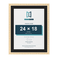 Louis Cream 28 x 22 inch picture frame with a black mount for a 24 x 18 inch photo