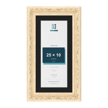 Louis Cream 30 x 15 cm picture frame with a black mount for a 25 x 10 cm photo